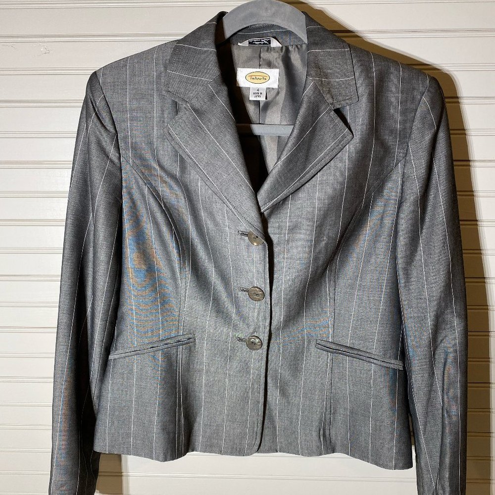 Talbots Light Gray Pinstripe Suit Coat Size 4